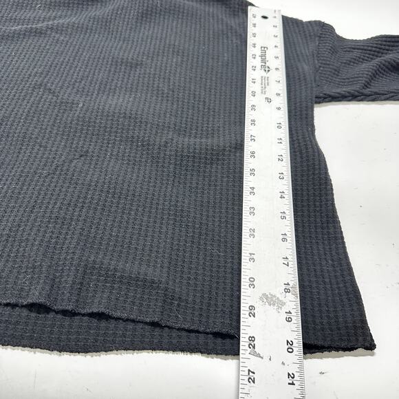 Fox Hoodie Women Size M Black Waffle Knit Long Sleeve Minimalist Loungewear - Picture 3 of 7